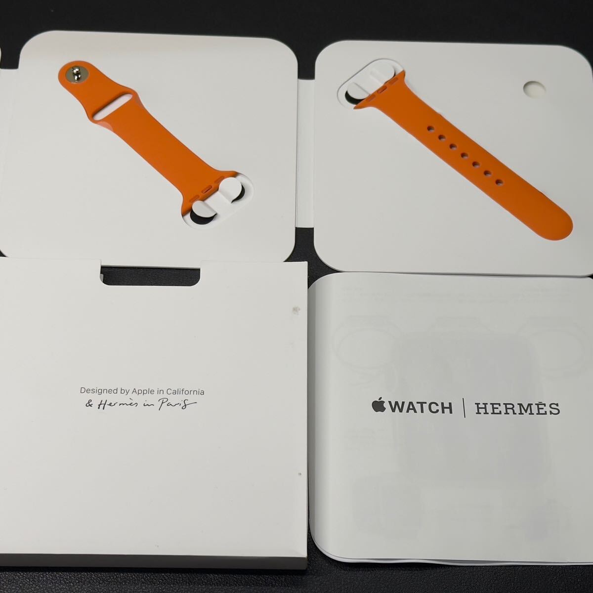 新品 Apple Watch HERMES ラバーバンド M/Lサイズ 未使用 即決 Apple Watch HERMES オレンジ スポーツバンド 42mm