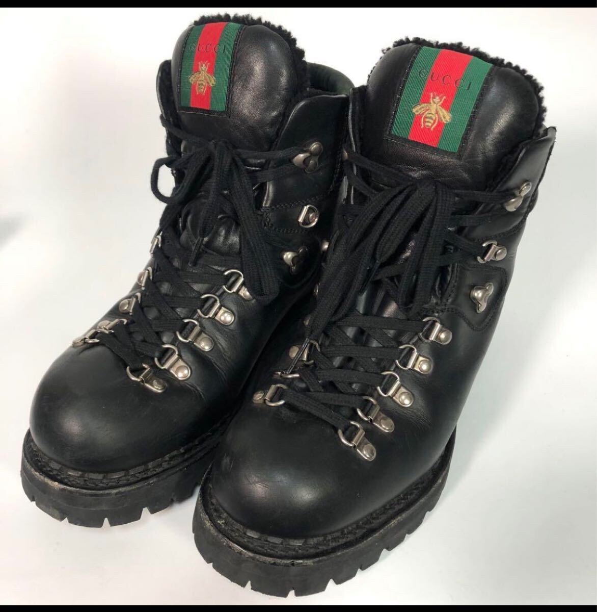 gucciグッチ蜂マウンテンレザーブーツbeeビーメンズ ミツバチy2k ifsixwasnine kmrii 14th addiction