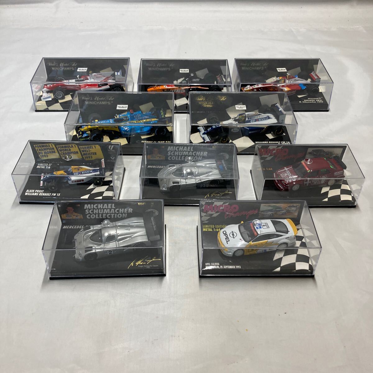 ミニカー 1/43,64 10台セット ジャンク品 ミニカースポーツカーレーシングカーミニチャンプス他　まとめ売り　[462]