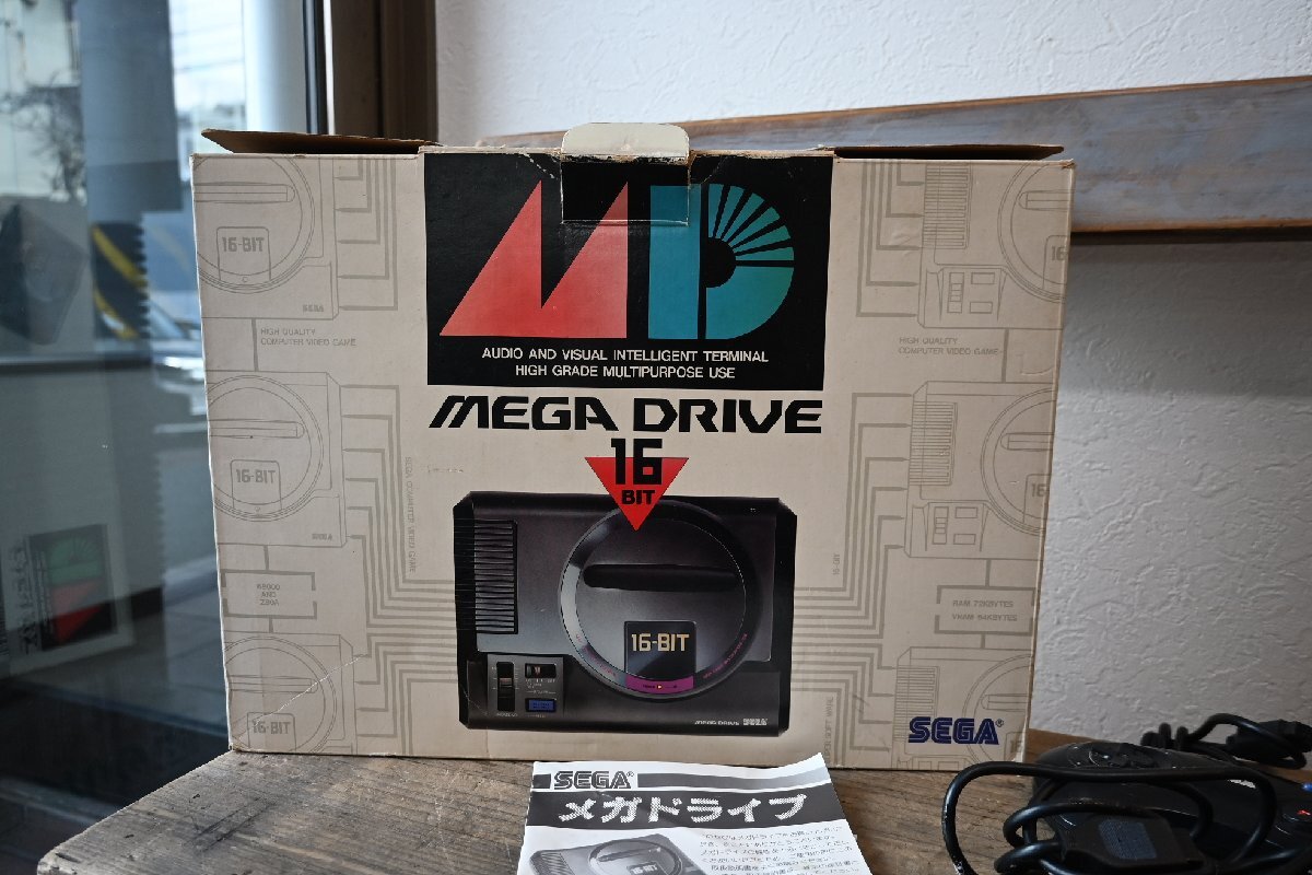 0SEGA MEGA DRIVE 16 bit Sega Mega Drive игра машина контроллер в коробке старый инструмент. gplus Hiroshima 2501i