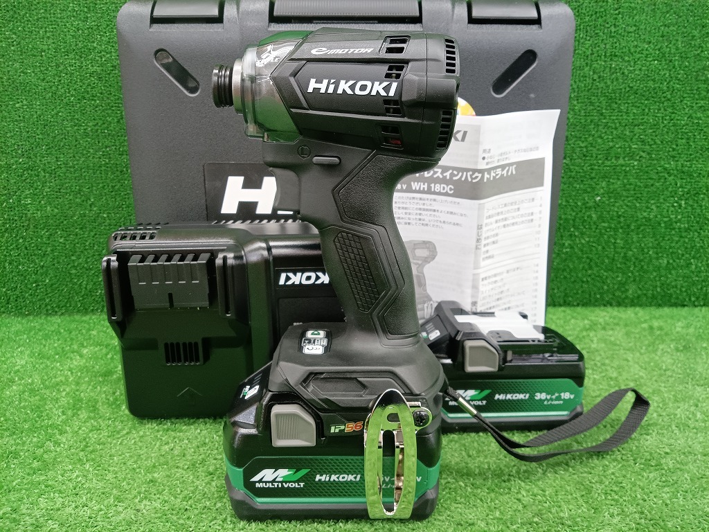 未使用品 HiKOKI ハイコーキ 18V コードレス インパクトドライバ WH18DC 2XPBZ バッテリー2個 充電器付