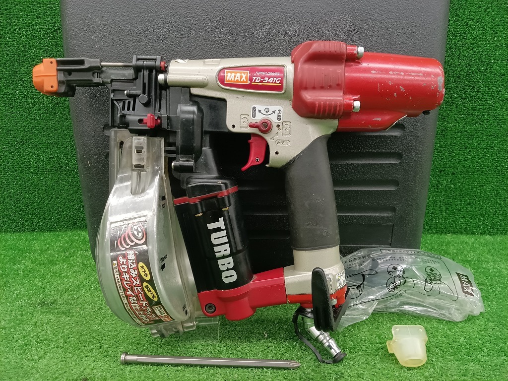 中古品 MAX マックス 41mm 常圧 ターボドライバ TD-341G ネジ打ち機 ビス打ち機