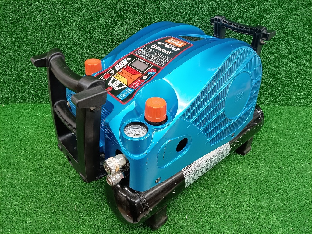 中古品 MAX マックス 高圧 スーパーエア コンプレッサー AK-HH1270E2 限定 アクアブルー タンク容量 11L Bluetooth対応