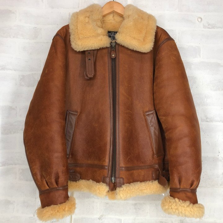 AVIREX アヴィレックス B‐3 YANKEE GAL ヤンキーギャル ペイント ムートン フライトジャケット SIZE: 40 キャメル MH632025010621