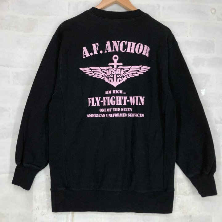 A.F.ANCHOR 12oz オリジナルエアフォース トレーナー SIZE: L ブラック MH632025011008