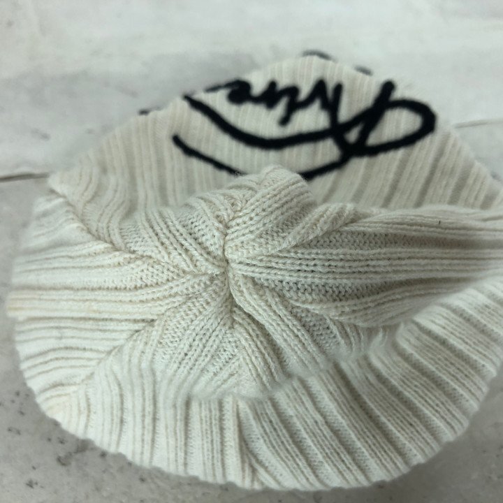 AVIREX ヴィレックス ロゴ刺繍 ビーニー ニット帽 ホワイト MU632025012906_画像4