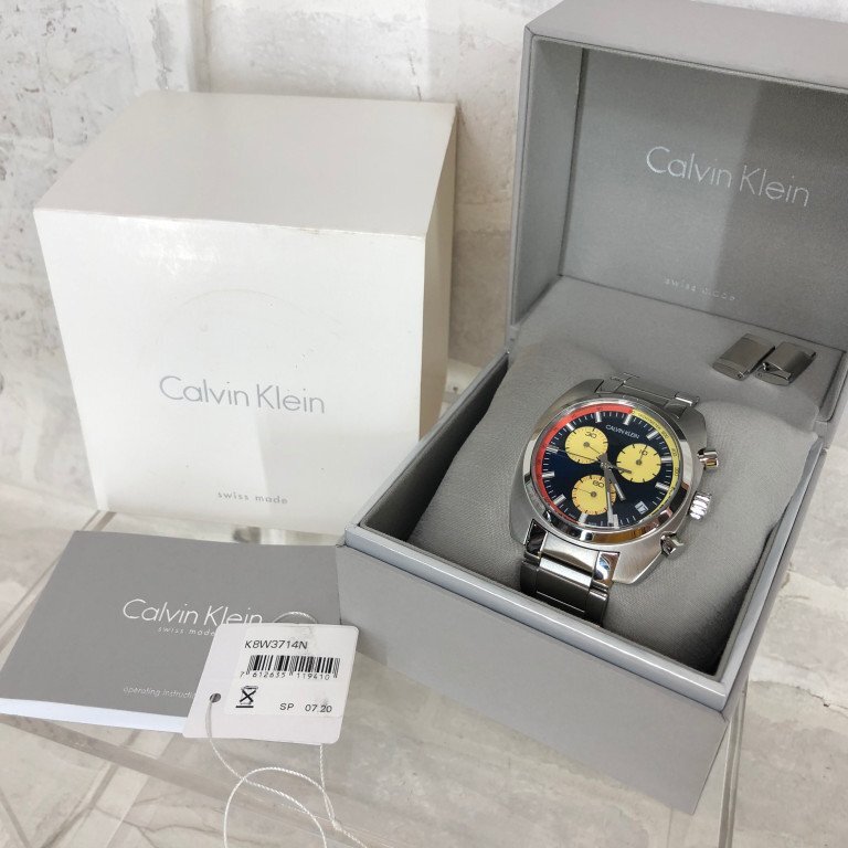 Calvin Klein カルバンクライン 箱有 調(diào)整コマ付き クロノグラフ Achieve アチーブ K8W3714N 腕時計 MH632025011505