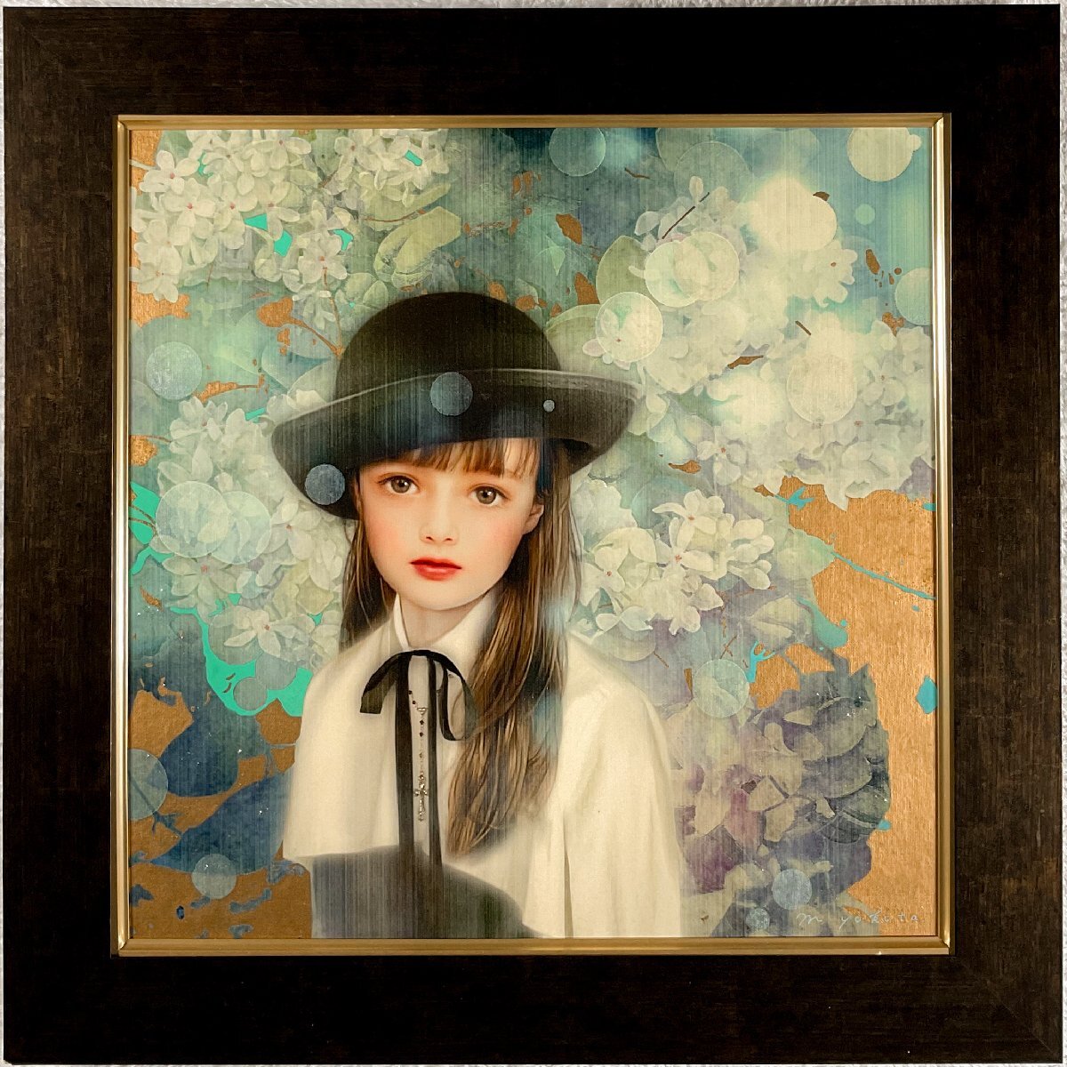 代理出品】横田美晴(1961ー)○現代美人画S10号『リラ冷え』2018 代理出品】横田美晴(1961ー)○現代美人画S10号『リラ冷え』2018