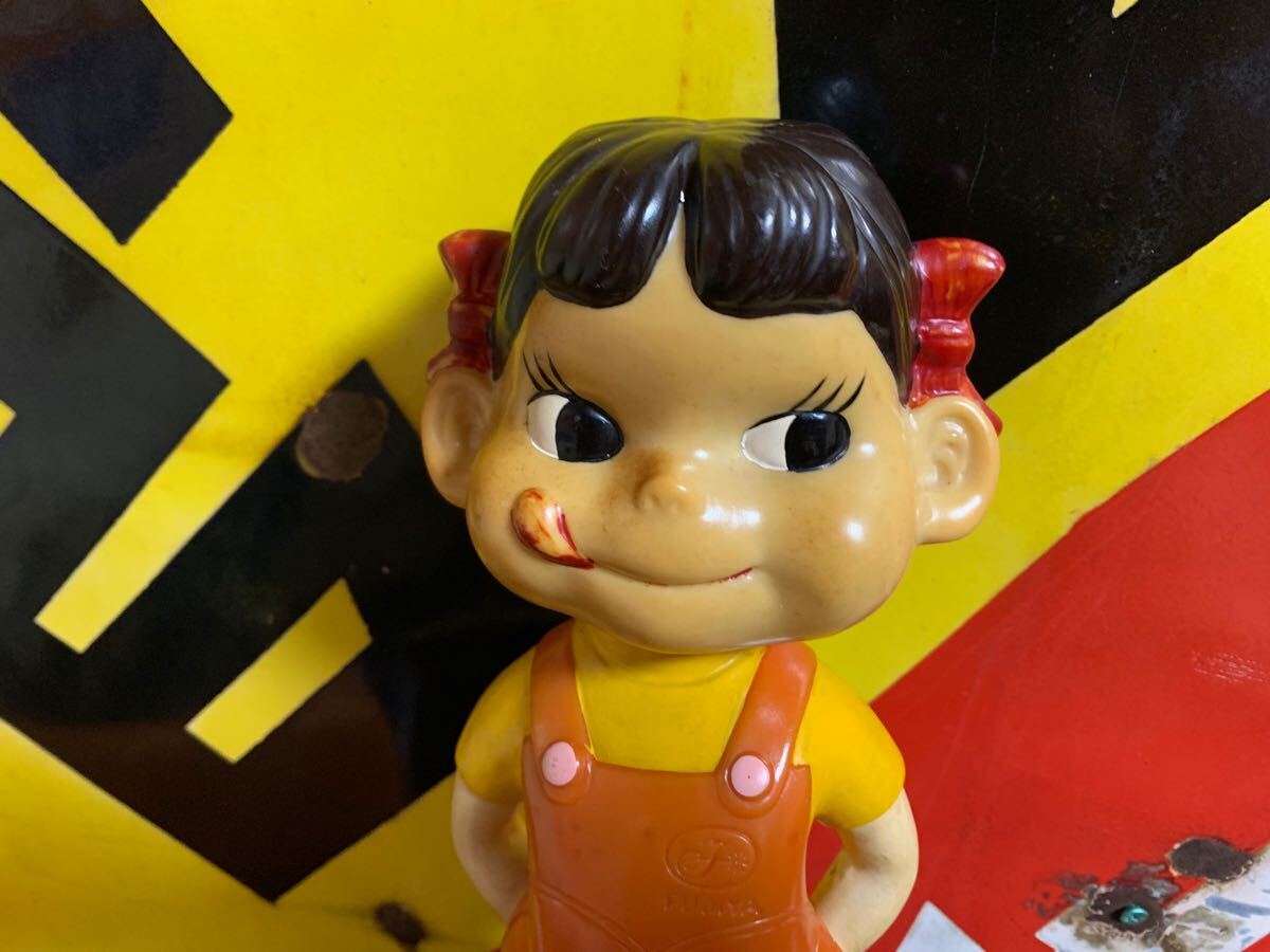 当時物 昭和レトロ カウンター用 不二家 ペコちゃん ブリキ台 首 当時物 昭和レトロ カウンター用 不二家 ペコちゃん ブリキ台 首
