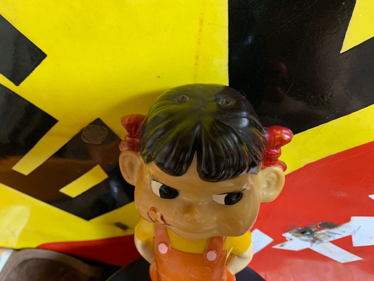 当時物 昭和レトロ カウンター用 不二家 ペコちゃん ブリキ台 首 当時物 昭和レトロ カウンター用 不二家 ペコちゃん ブリキ台 首