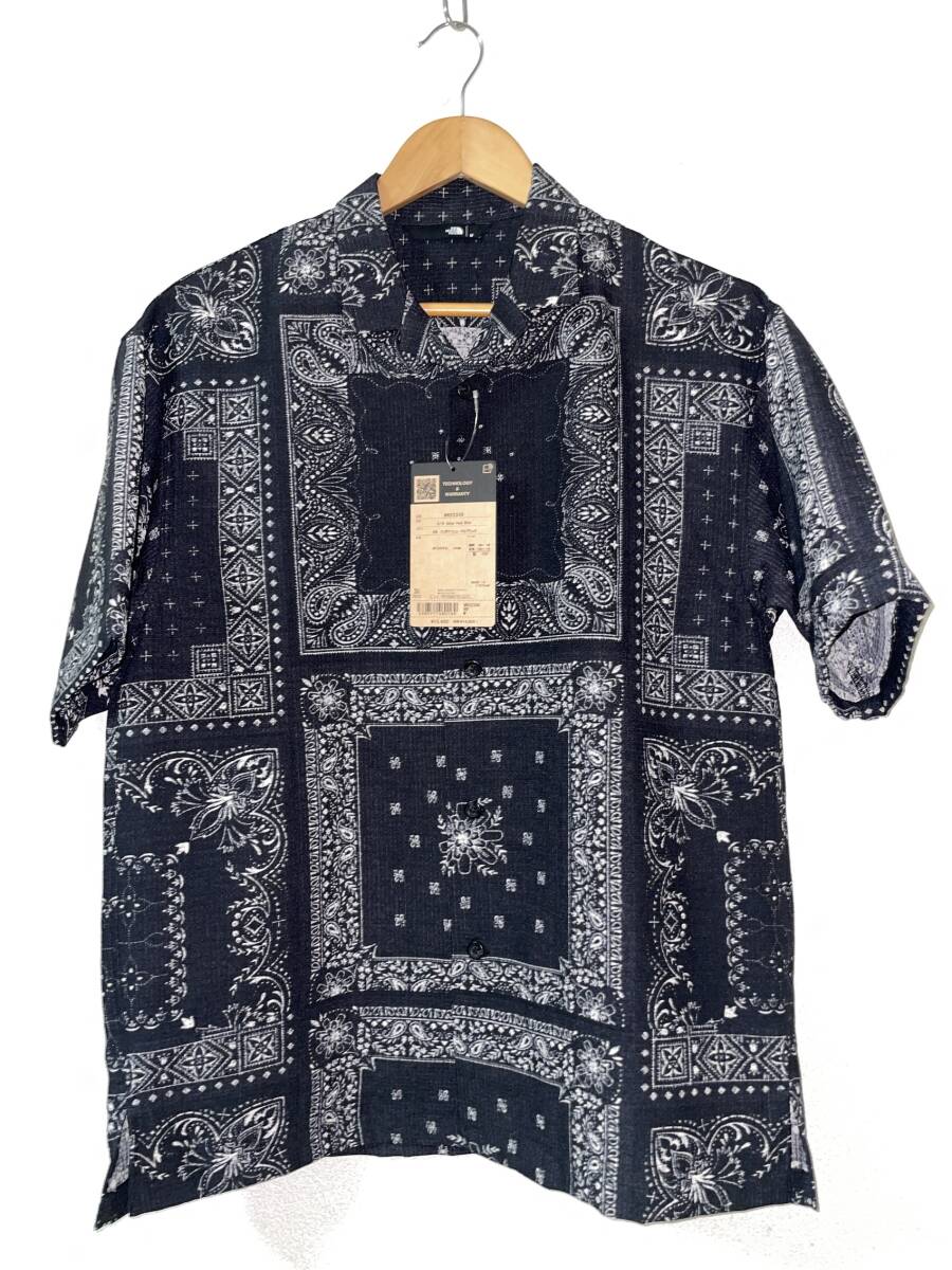 新品希少 定価即決 THE NORTH FACE S/S Aloha Vent Shirt M NR22330 RB バンダナ リニューアルブラック アロハベントシャツ Bandana 黒