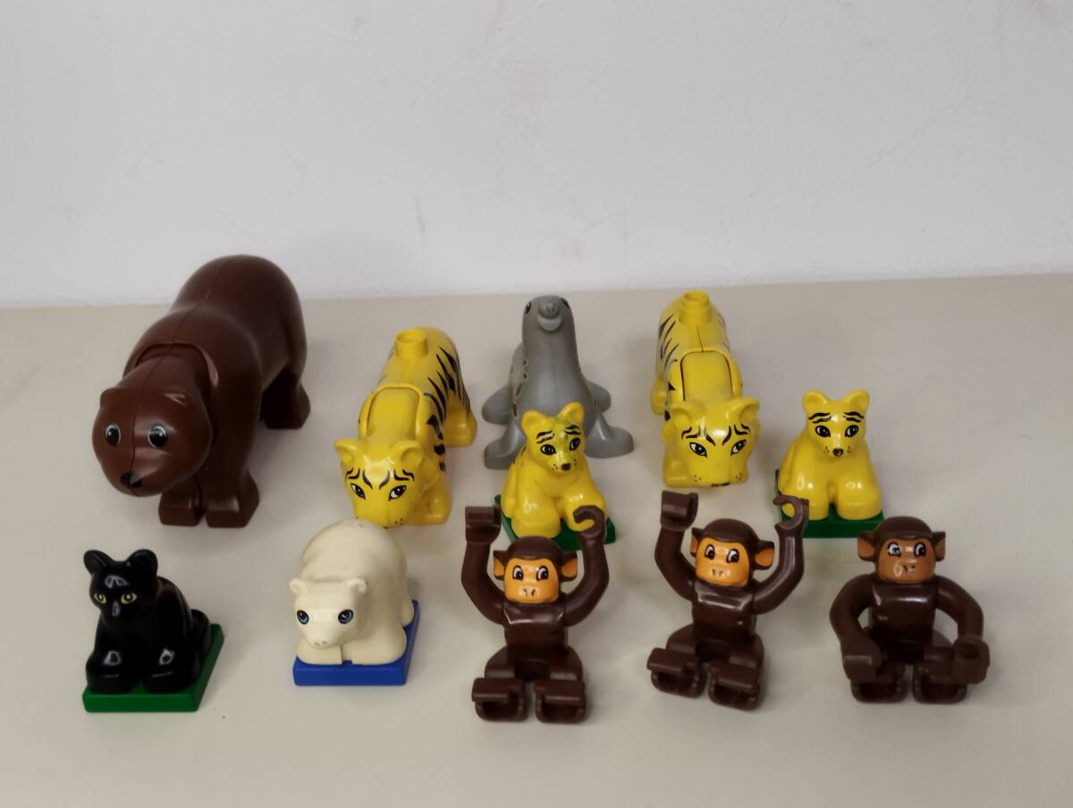 【中古】レゴ デュプロ 動物 フィグ くま トラ ヒョウ アシカ サル LEGO _画像1