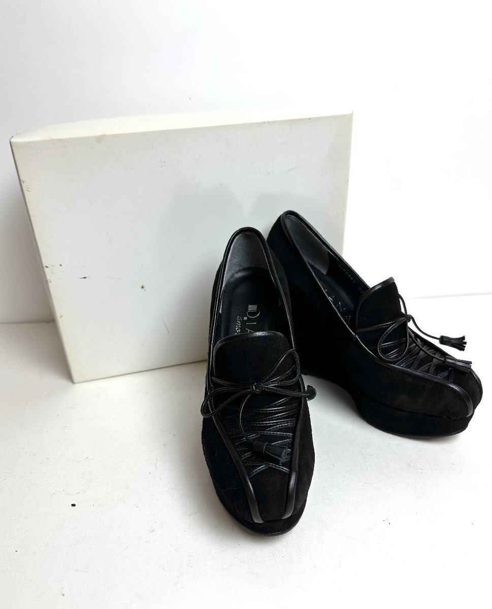 ♪DIANA AMOROSA(ダイアナ アモロサ/日本製)レディース/ウェッジソール/厚底パンプス/ブラック/サイズ２２ｃｍ/小さいサイズ/美品