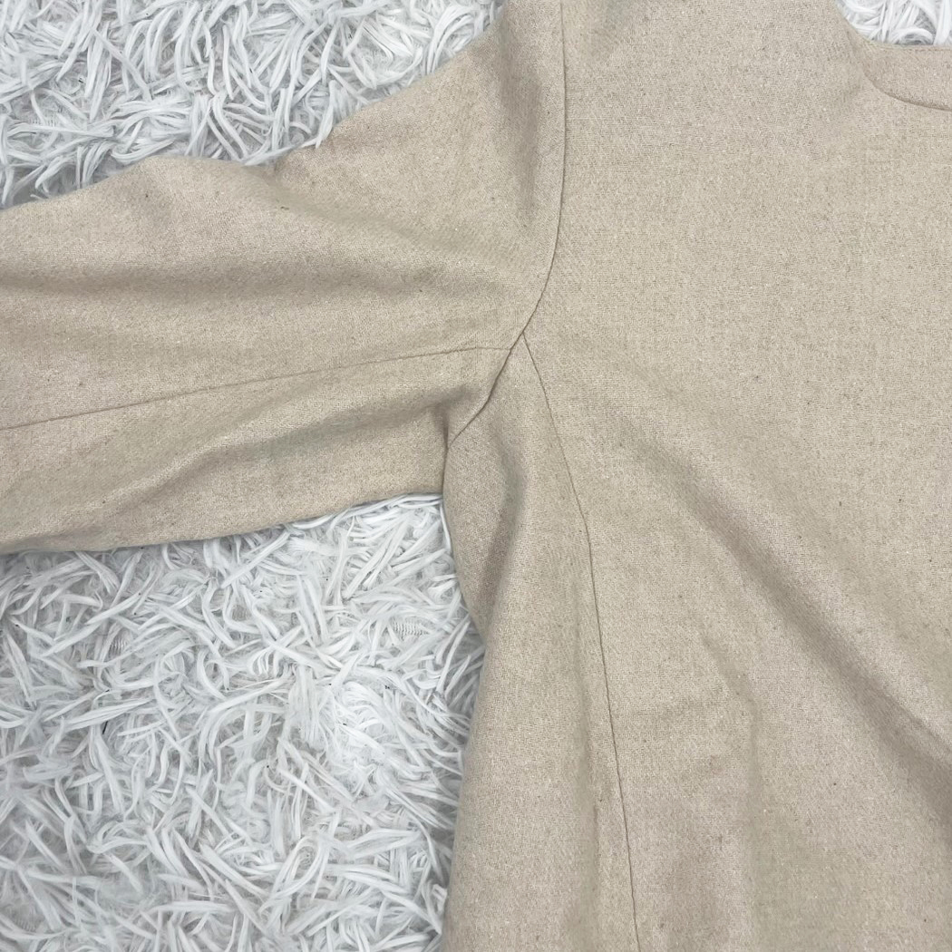 【A3121】d'un a dix ダンアディックス レイヤード風トップス カットソー レディース ベージュ プリーツデザイン 秋冬 Mサイズ_画像7