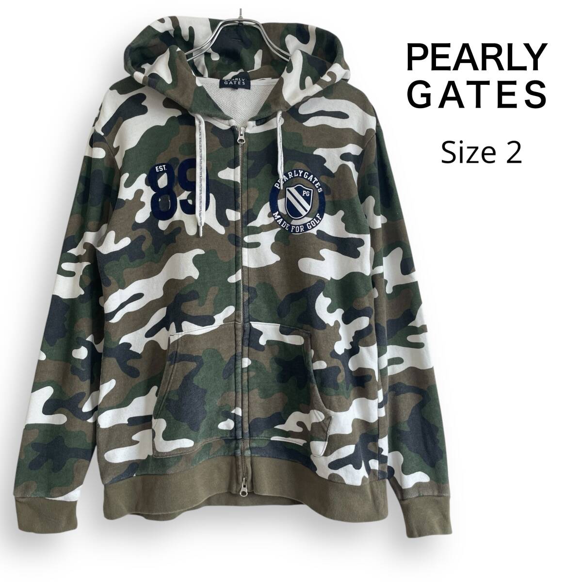 PEARLY GATES パーリーゲイツ ジップ パーカー 迷彩 サイズ２