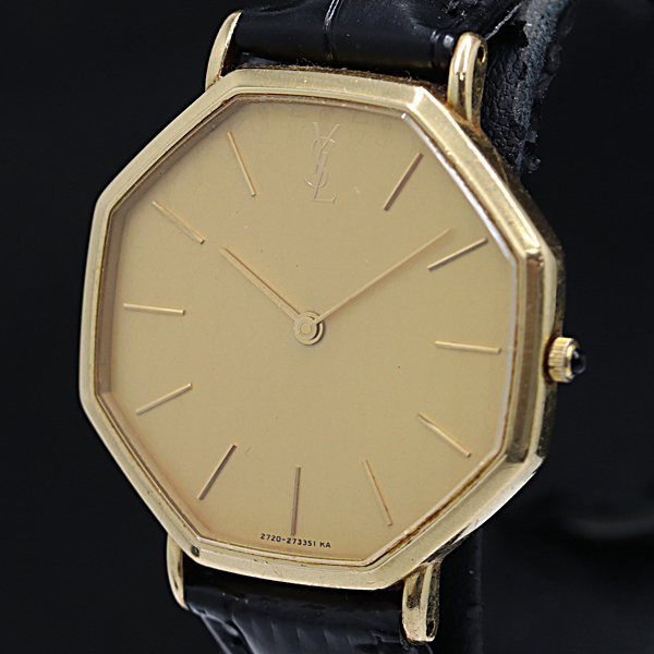 イヴサンローラン YSL 腕時計 オクタゴン 2200-226313 Qz SS GP 白文字盤 送料無料
