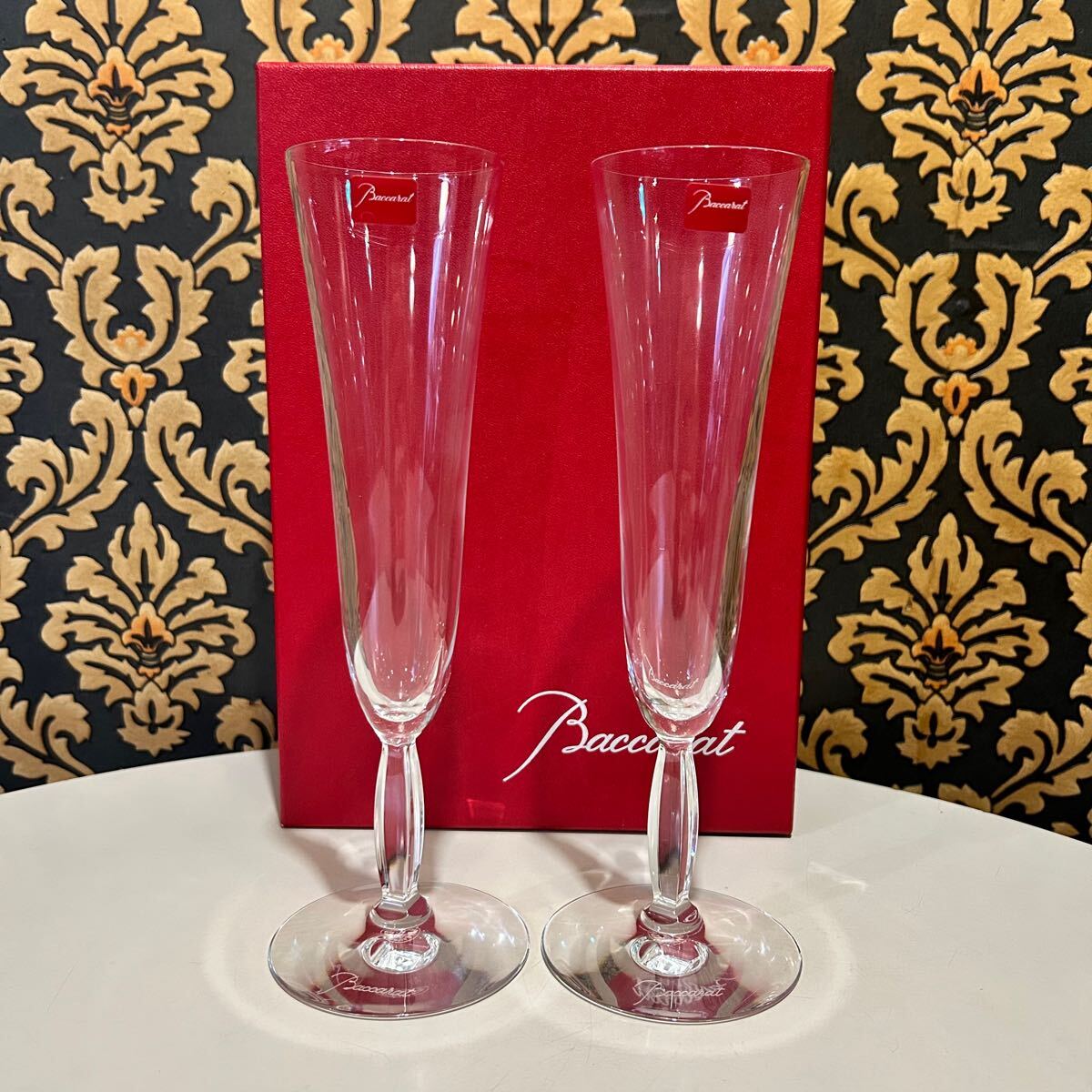 曇りあり 新品未使用 Baccarat バカラ オンドシャンパングラス ペア