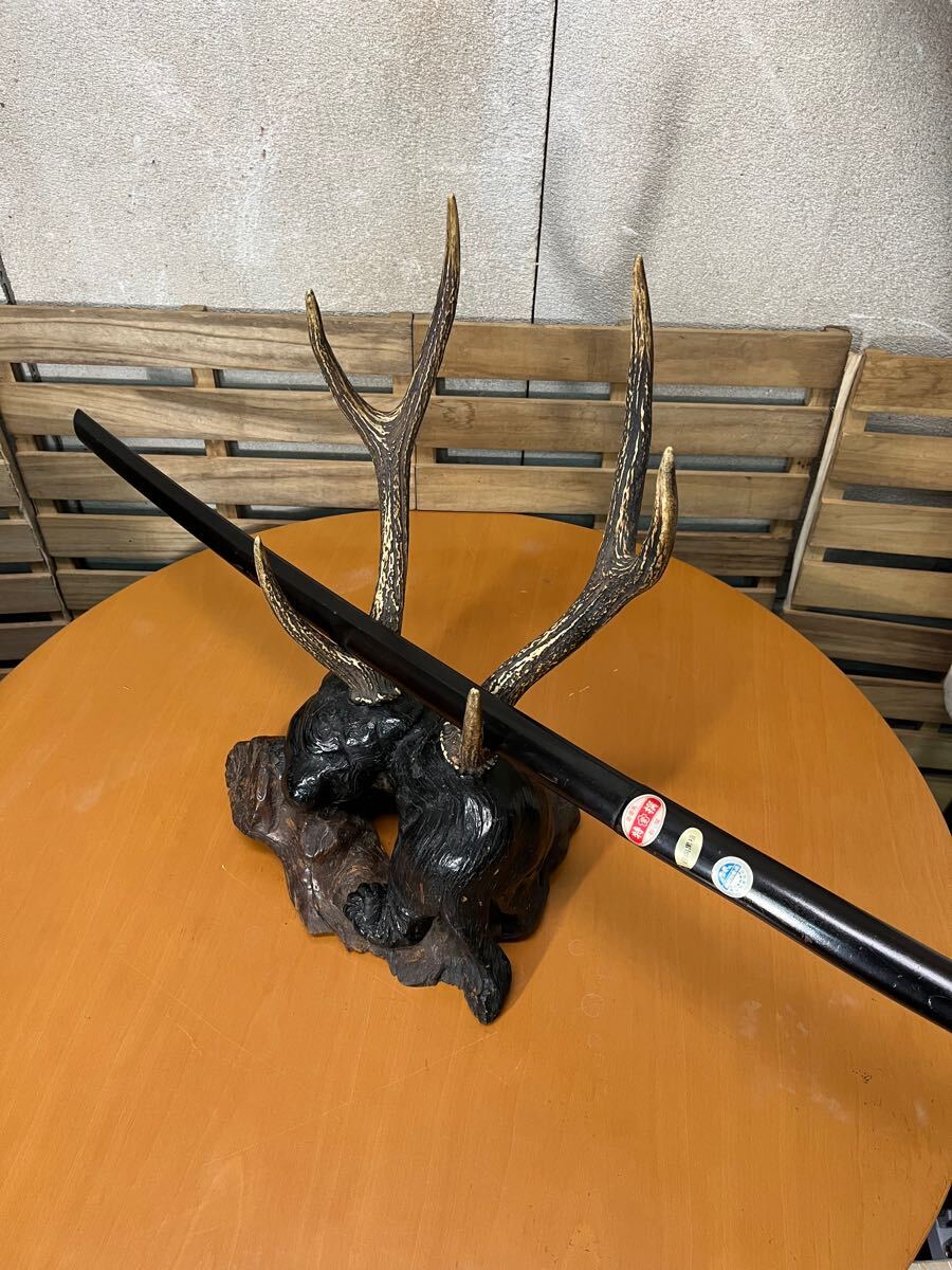 黒檀木刀 日向黒檀 鹿角の刀掛けセット 特選品 木刀袋 慶応義塾 黒檀木刀 日向黒檀 鹿角の刀掛けセット 特選品 木刀袋 慶応義塾