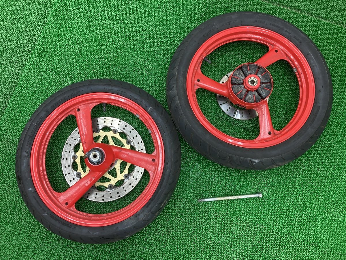 TZR250 ホイール 前后 1KT-031*** ヤマハ 純正 中古 バイク 部品 1KT セット 曲がり無し 品薄 希少品 ディスク 車検 Genuine