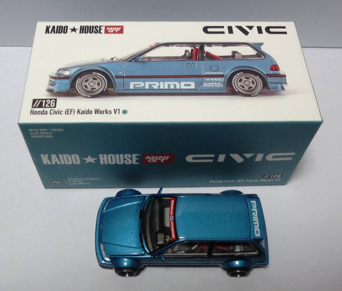 KAIDO HOUSE x TSM ミニGT 1/64 ホンダ シビック EF Kaido Works V1 左ハンドル_画像2