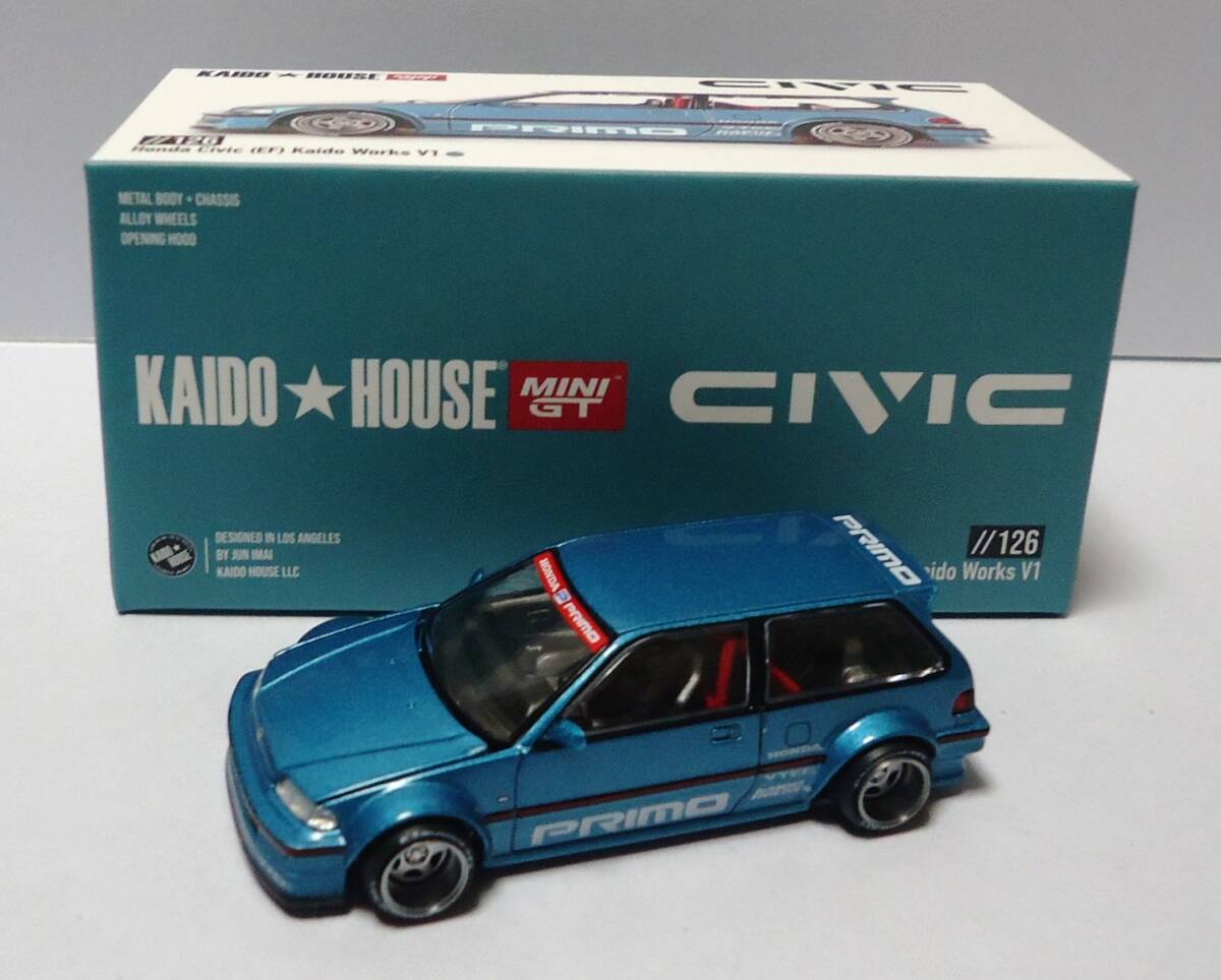 KAIDO HOUSE x TSM ミニGT 1/64 ホンダ シビック EF Kaido Works V1 左ハンドル_画像1
