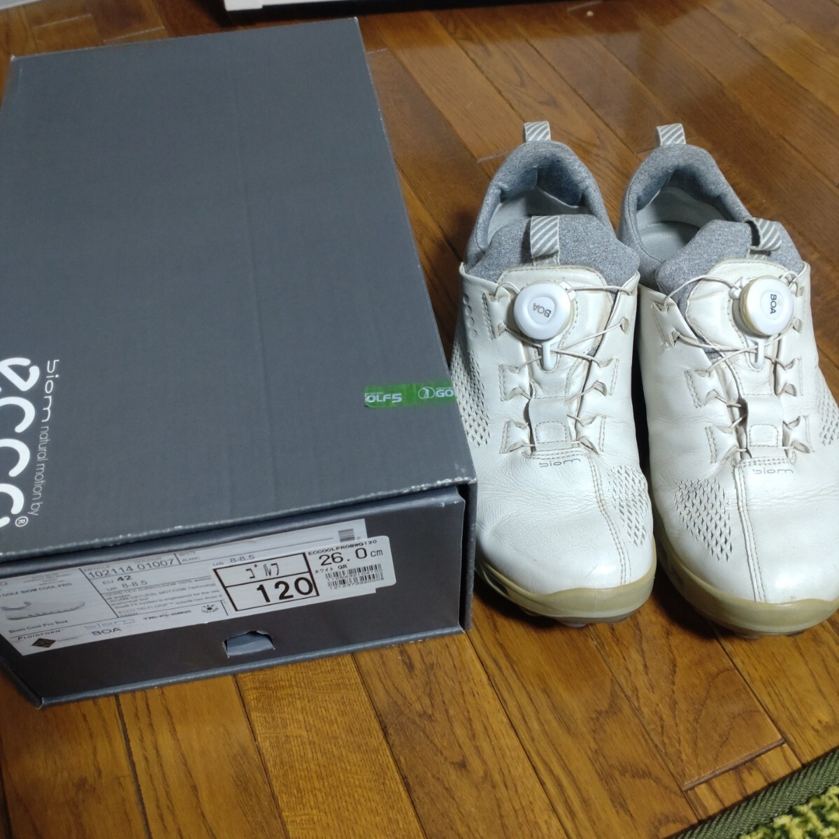 ゴルフ　シューズ　スパイク　ソフト　ecco　エコー　バイオム　ゴアテックス　GORE-TEX　26