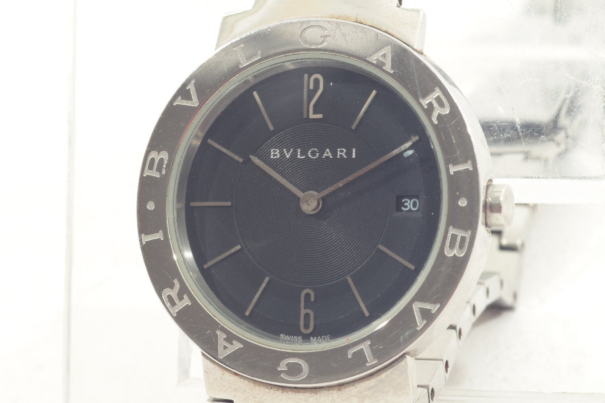 BVLGARI/ブルガリ ◎ 黒文字盤 [L9030] クォーツ 腕時計 ◎ A-#1273