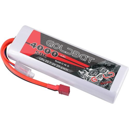 新品 GOLDBAT プラグ付き Deans ハードシェル レーシングカー ー 4000mA 7.4v リポバッテリー 86