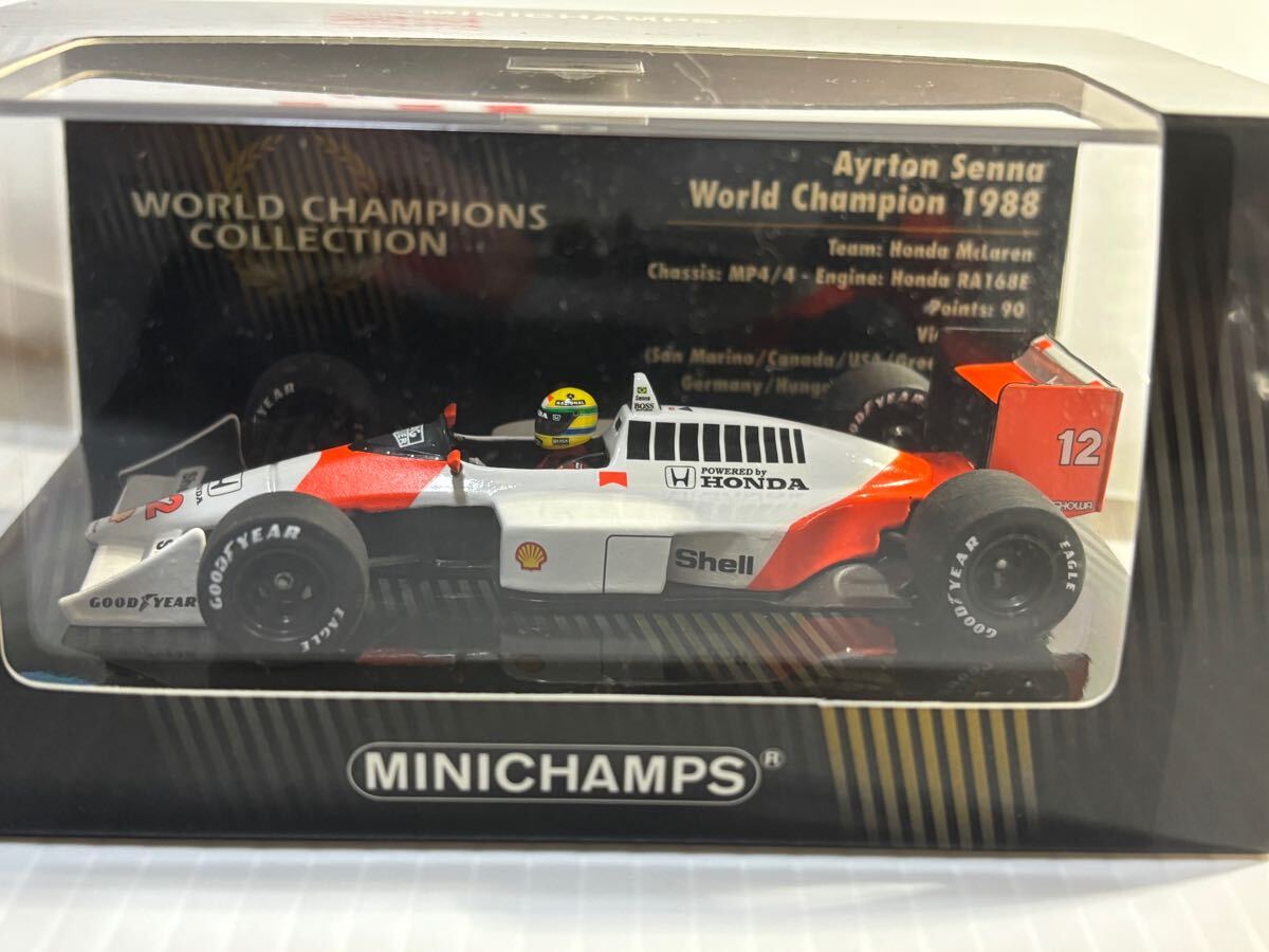 ミニチャンプス1/43 マクラーレン・ホンダ MP4/4 #12 アイルトン・セナ 1988年ワールドチャンピオン WORLD CHAMPIONS COLLECTION