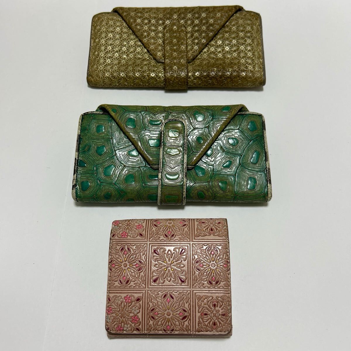 ◆総柄 財布 3点セット◆　HIROKO HAYASHI ヒロコハヤシ　かぶせ 長財布 ×2　友禅文庫　コンパクト 折り財布 【送料無料】0117