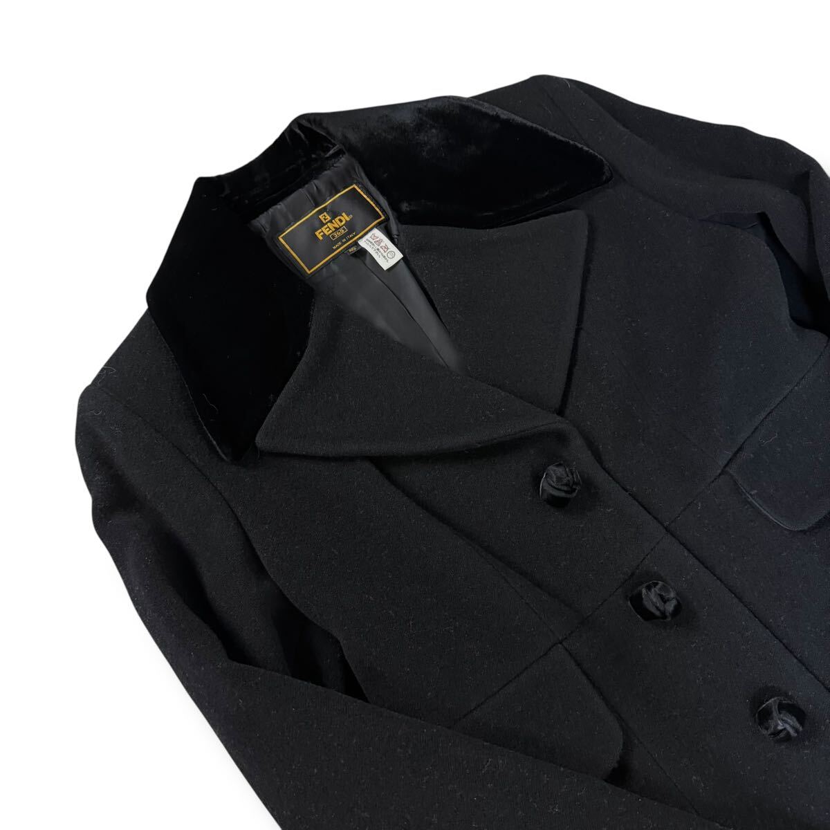 美品】FENDI フェンディ ウール ヴィンテージ チェスターコート 美品】FENDI フェンディ ウール ヴィンテージ チェスターコート
