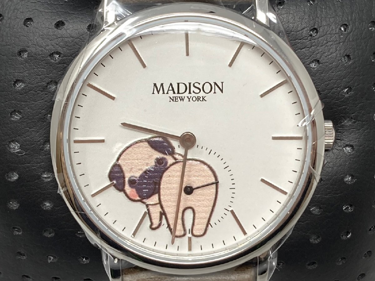 ◆保管品 MADISON NEWYORK 腕時計 パグ犬 MA0121010-4 箱付き 中古扱い◆15283