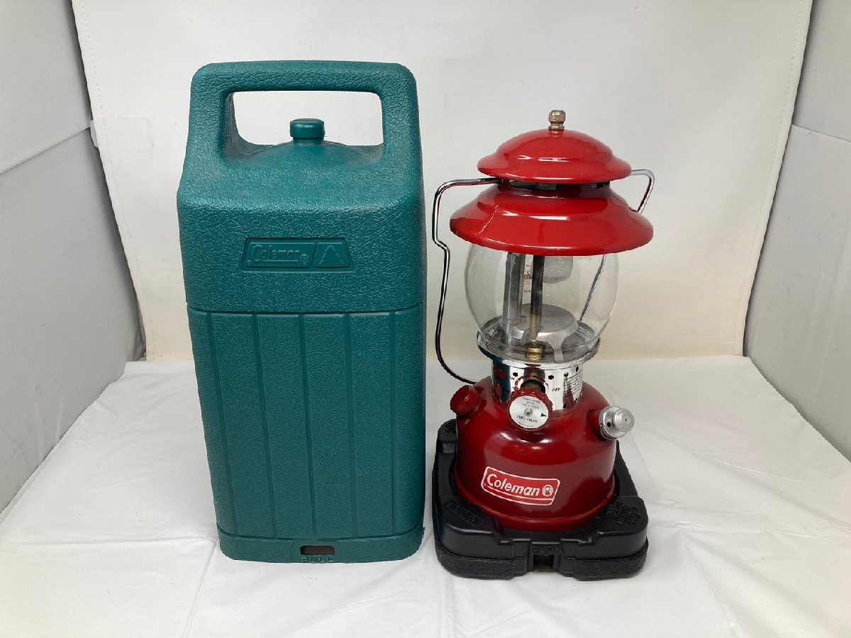 ◆Coleman コールマン ガソリンランタン 1993年製 赤 285A 5891 ケース付き 中古 現状◆13365★
