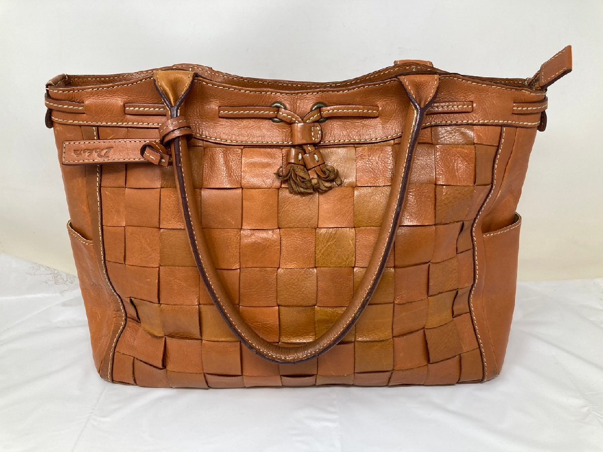 ◆Dakota ダコタ タッセルトートバッグ レザー キャメル系 中古◆13850★