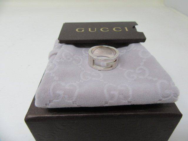 ◆GUCCI　グッチ　ブランデットG　リング　指輪　Ag925　10号　箱付き　中古◆10596★
