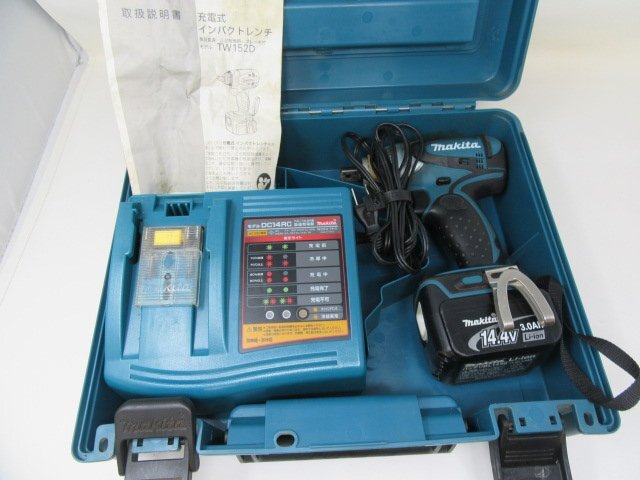 ◆makita マキタ インパクトレンチ 14.4V TW152DRFX バッテリー×1、充電器付属 中古◆13028