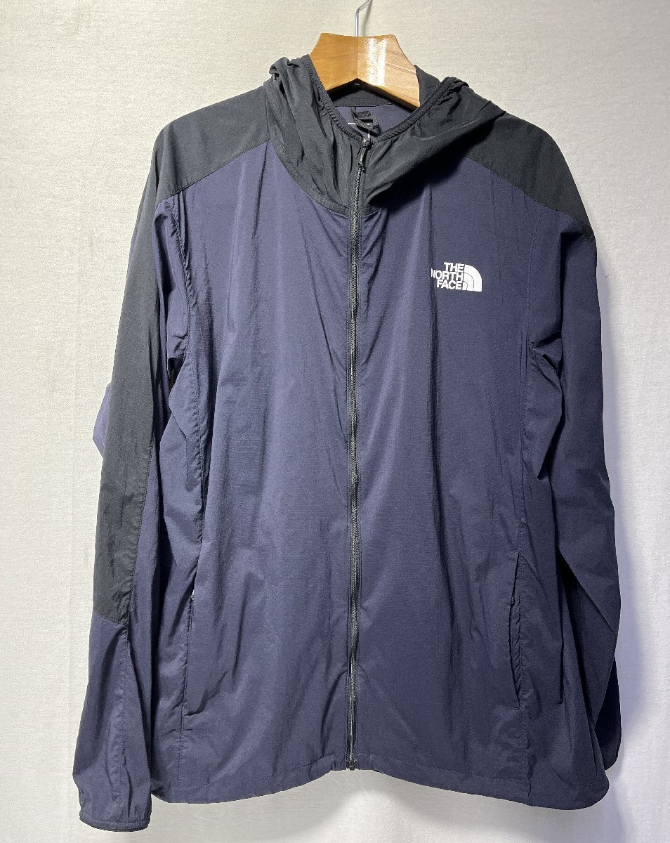 ▽THE NORTHFACE ノースフェイス ナイロンジャケット Lサイズ PERTEX 中古ネイビーXブラック 中古▽012431