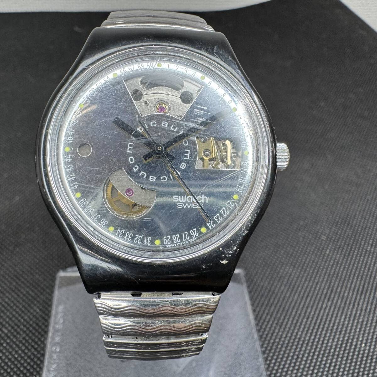 希少 Swatch 1991 SAB100 Black Motion Automatic スウォッチ 90年代 自動巻き ヴィンテージ スウォッチ 本体のみ 動作確認済み