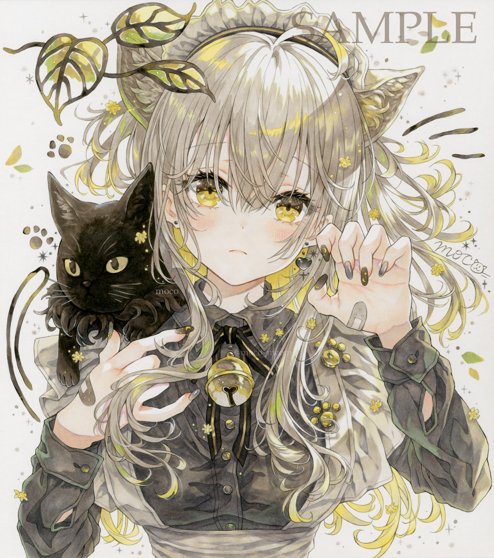 moco 手描きイラスト 「Classic Cat」/オリジナル/大色紙27.3 moco 手描きイラスト 「Classic Cat」/オリジナル/大色紙27.3