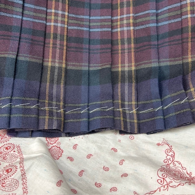 LAURA ASHLEY 英國制 タータンチェック プリーツウールキルトスカート 7 S～M ローラアシュレイ ロング丈 カントリー 巻き イギリス制●388