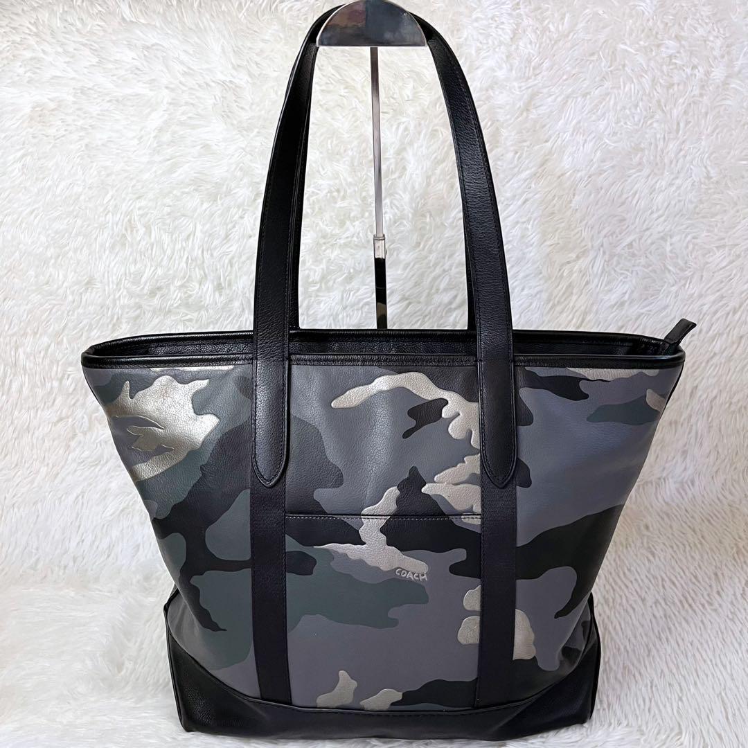 希少 COACH コーチ レザートートバッグ PVC A4 カモフラージュ柄 希少 COACH コーチ レザートートバッグ PVC A4 カモフラージュ柄