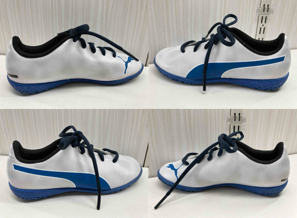 PUMA プーマ トレーニングシューズ 104810-07 18cm ホワイト×ブルー キッズ ジュニア