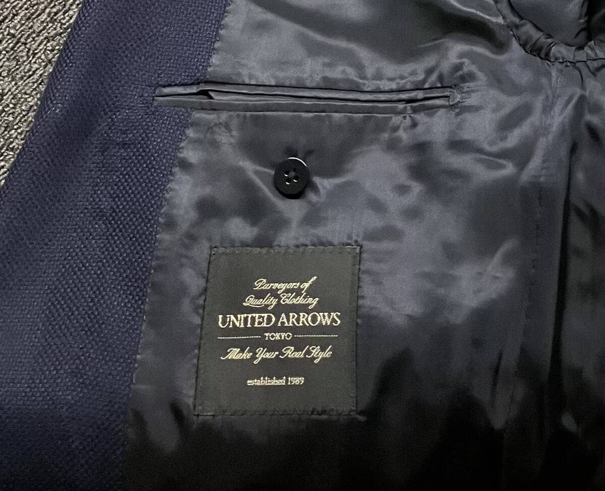 UNITED ARROWS ユナイテッドアローズ UDET ホップサック 3B コンフォート テーラードジャケット サイズ48 ネイビー