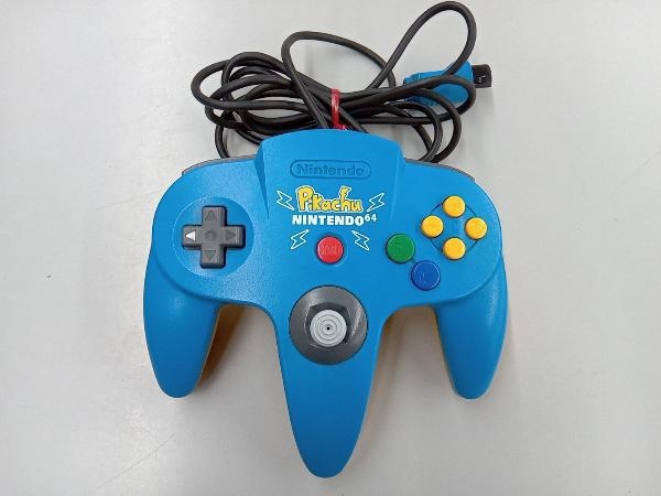 【動作確認済】ピカチュウ ニンテンドー64 コントローラ ブロス ブルー(コントローラパック付き)