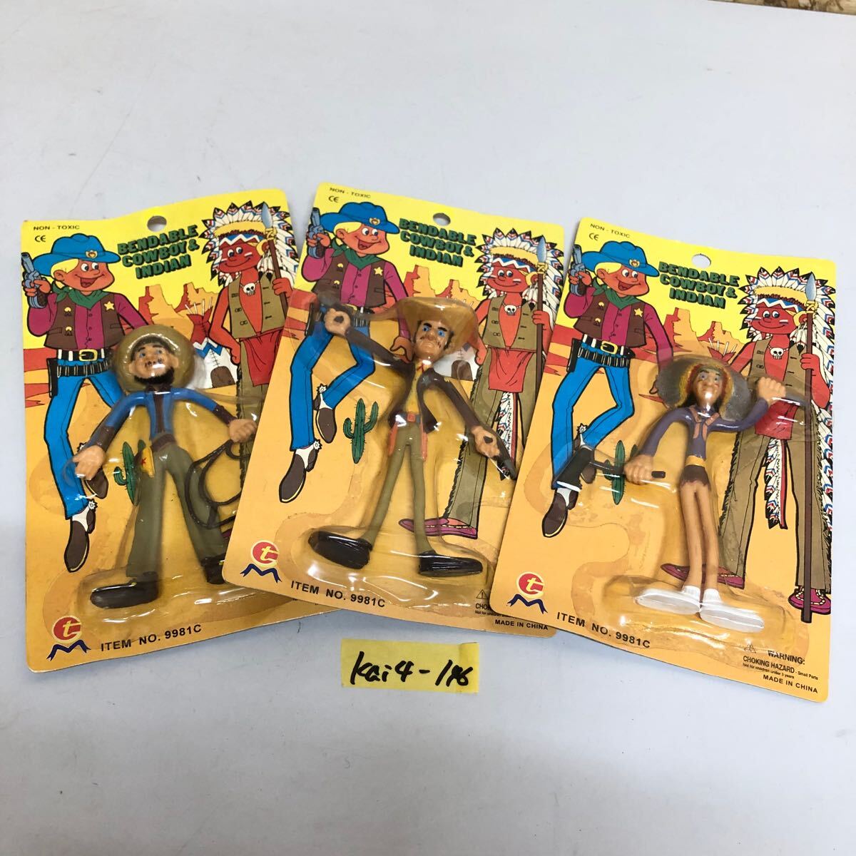 BENDABLE COWBOY INDIAN おもちゃ まとめ売り レトロ 時代物 カウボーイ 海外 外国 KAI4-146