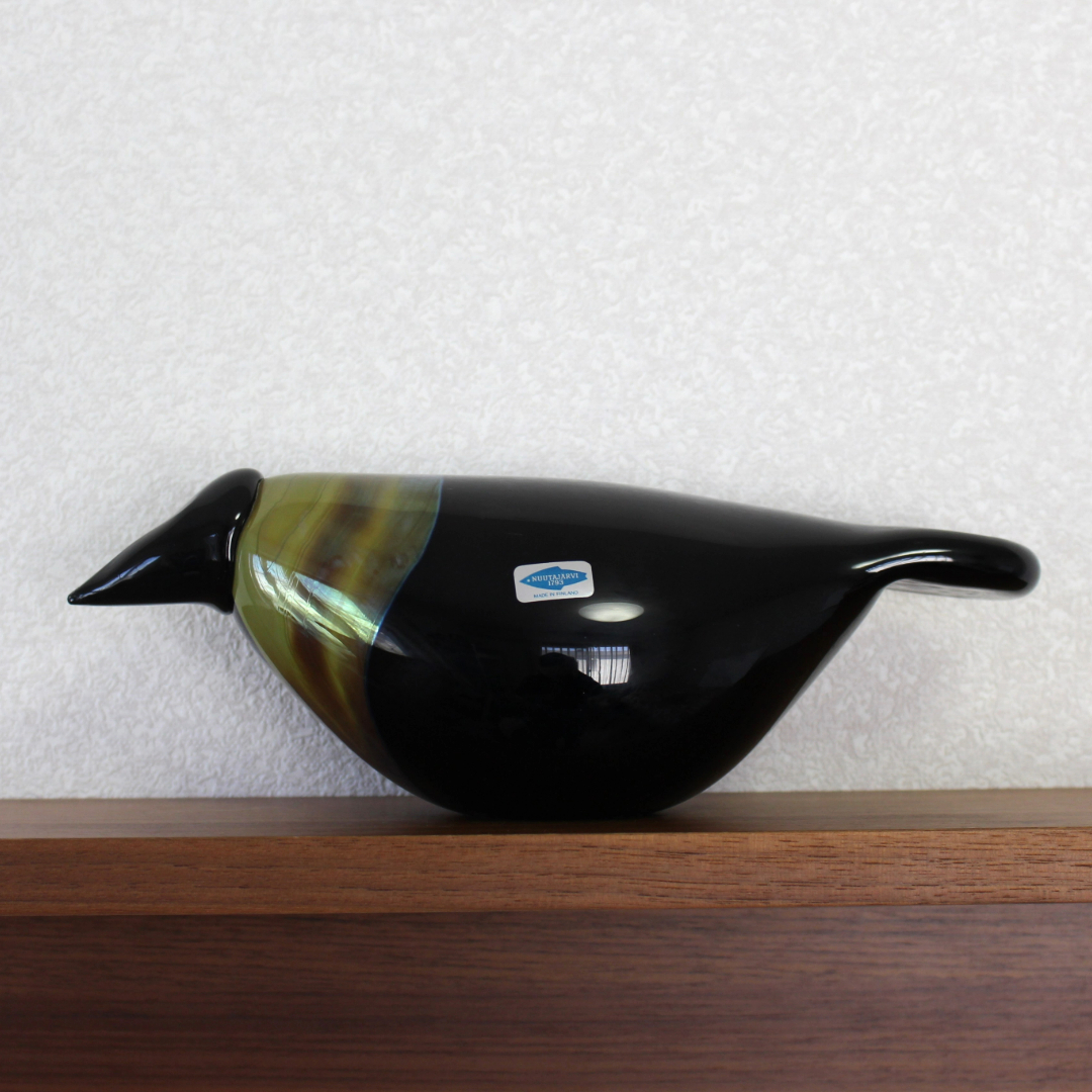 【貴重】Oiva Toikka オイバトイッカ Crow 1982年 ヴィンテージバード Nuutajarvi ヌータヤルヴィ birds by toikka バードバイトイッカ