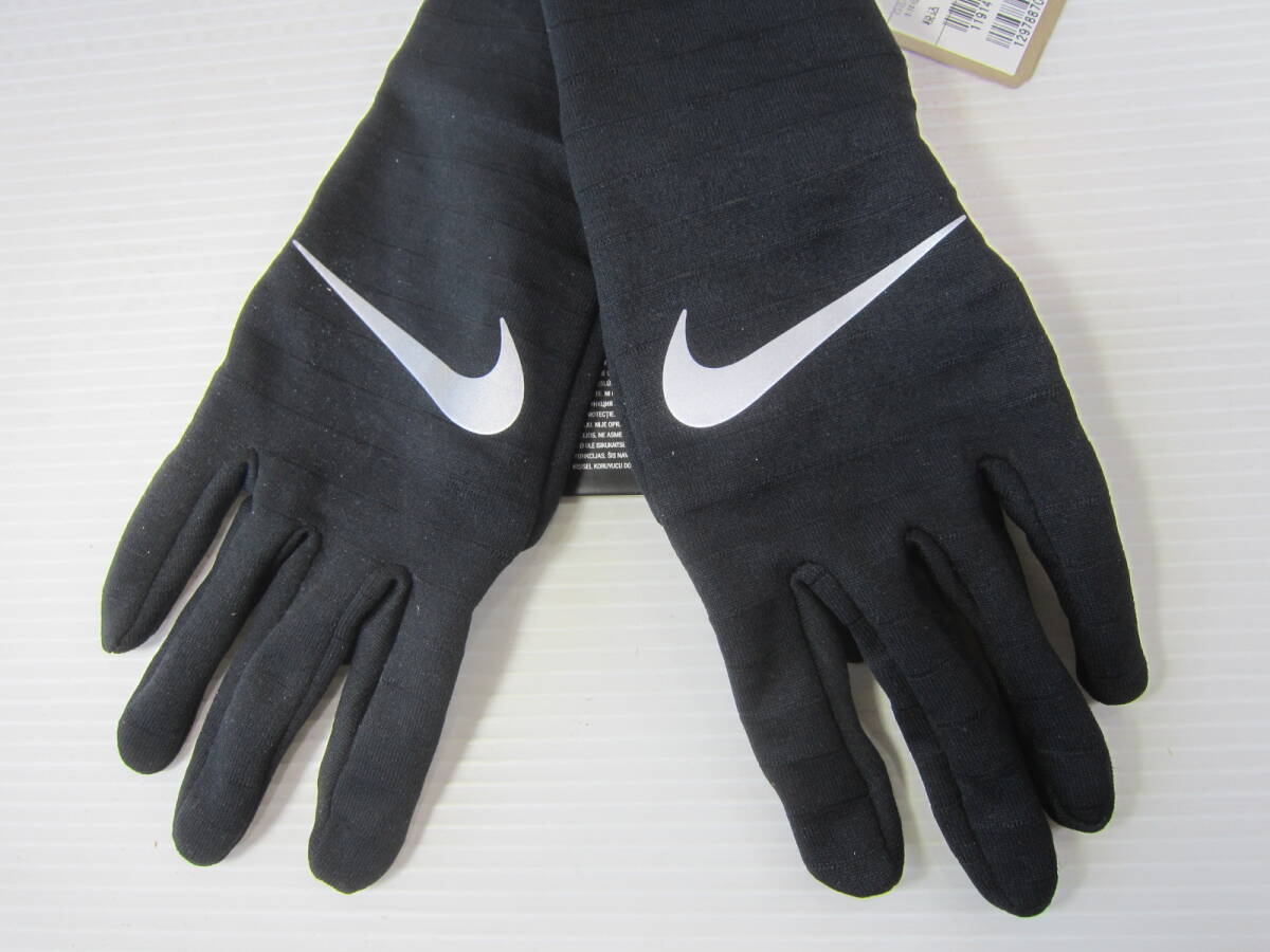 新品 レディース◆ナイキnike 保溫 グローブ THERMA-FIT M 防寒 定価￥5060 ランニング ジョギング マラソン 黒 タッチパネル対応 /L