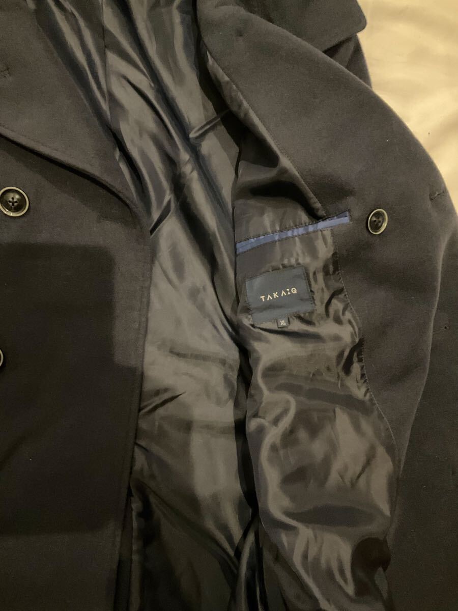 タカキュー　takaQ チェスターコート　 ピーコート Pコート　 黒　XLサイズ_画像2