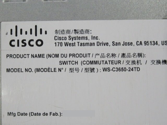 !_[ б/у ] WS-C3650-24TD-EV04 Cisco / Cisco Catalyst 3650-24 2×10G переключение ступица [ бизнес ho n для бизнеса телефонный аппарат корпус ]