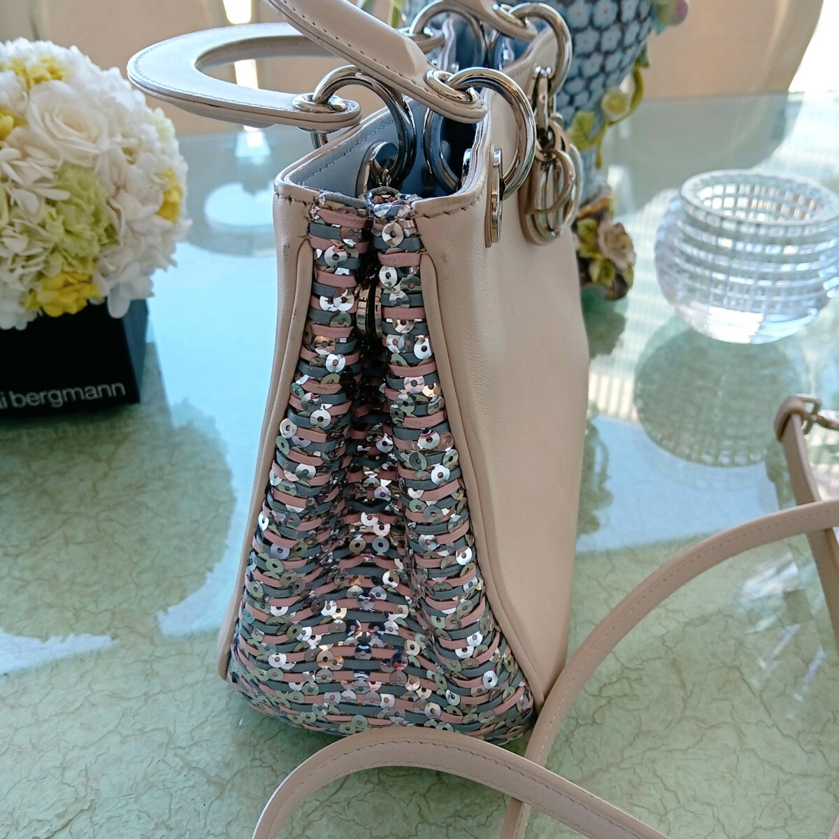 クリスチャンディオール dior スパンコール レザー カナージュ クリスチャンディオール dior スパンコール レザー カナージュ